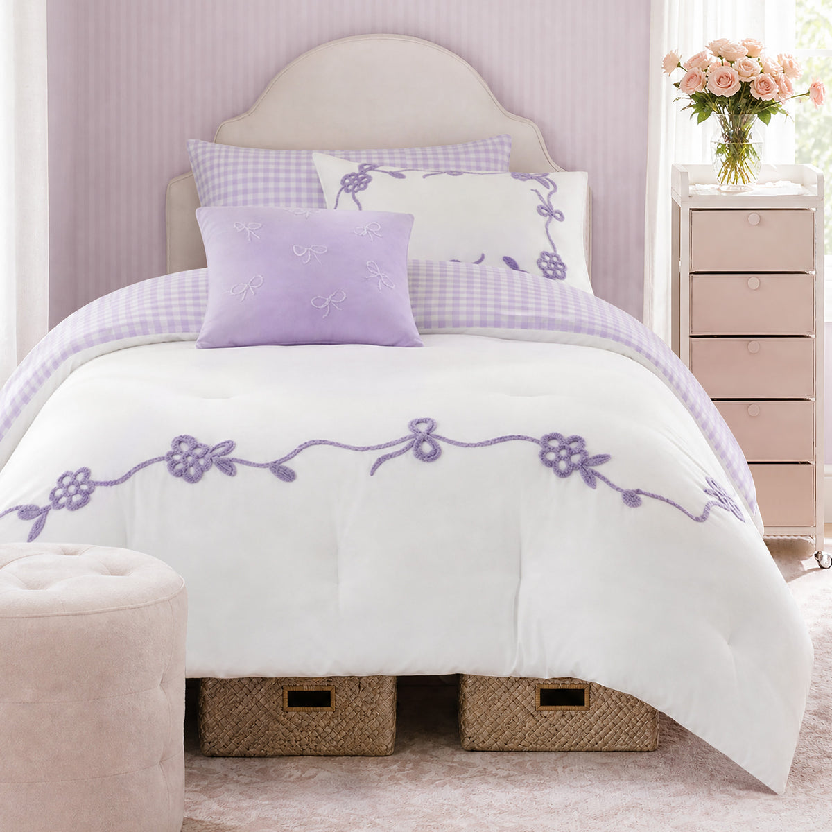 Tiffany Comforter Set - Purple