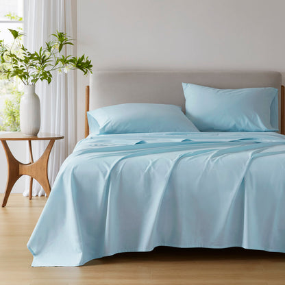Cotton 144TC 100% Cotton Solid Sheet Set - Light Blue