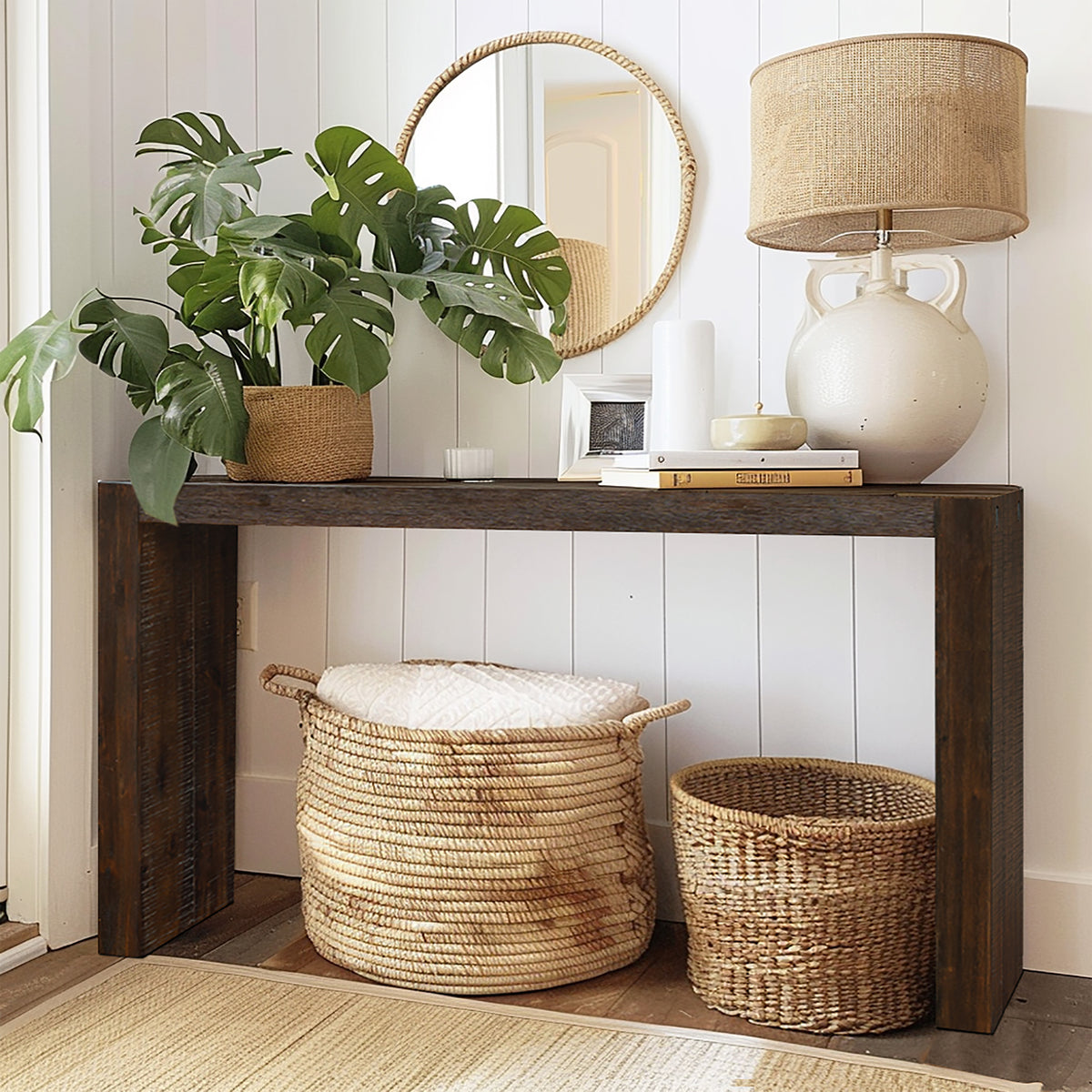 Monterey Counter-Height Wood Console Table (64"W) - Brown