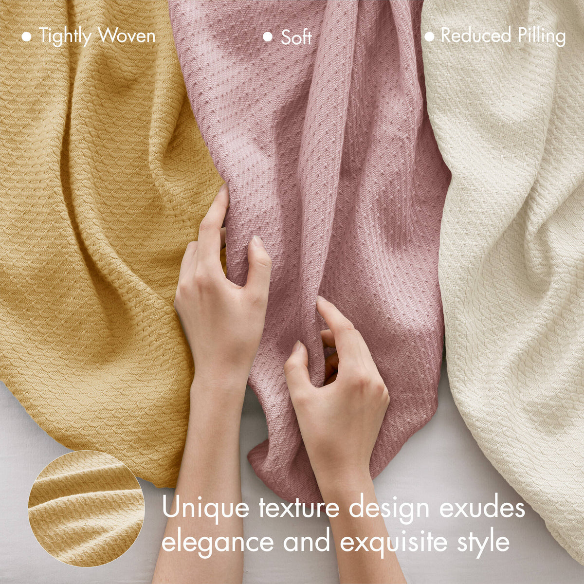 100% Certified Egyptian Cotton Blanket - Mustard