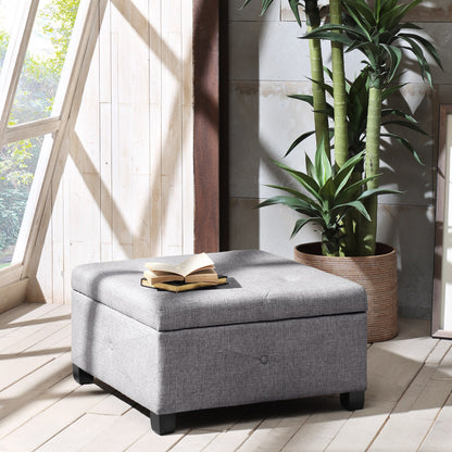 Della Soft Close Storage Ottoman - Charcoal