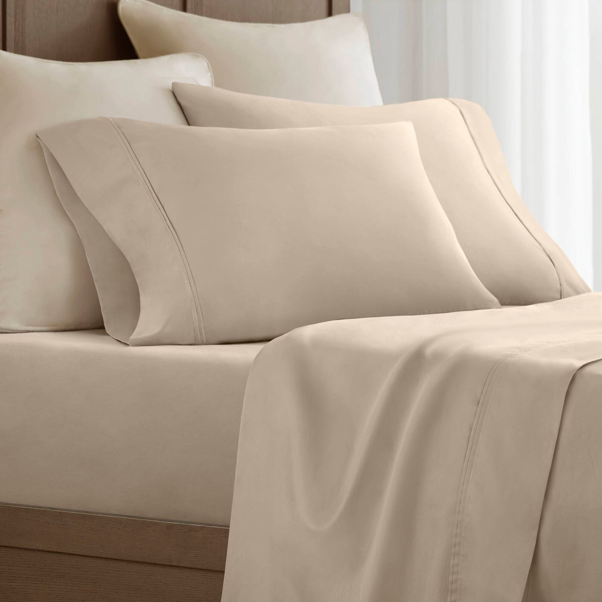 100% Egyptian Cotton Sateen Pillowcase Set - Linen