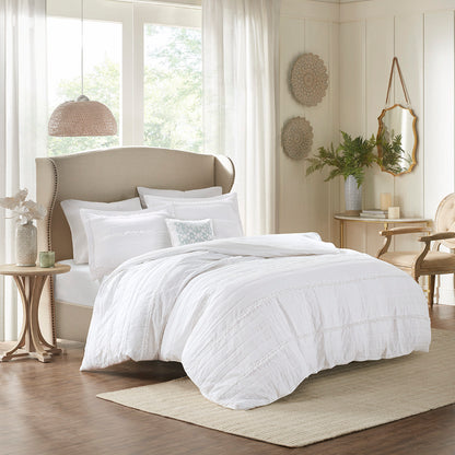 Celeste 4 Piece Microfiber 2-in-1 Duvet Set - White