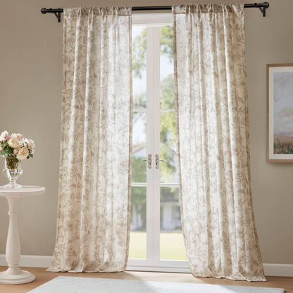 Lana Floral Window Panel - Neutral