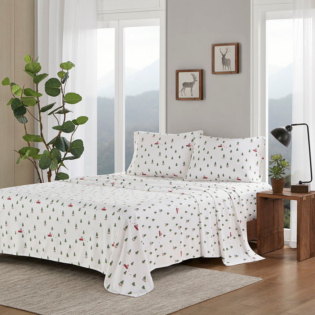 Cotton Flannel Sheet Set - Green Tree Trip