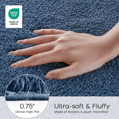 Marshmallow Bath Rug Collection - Slate Blue