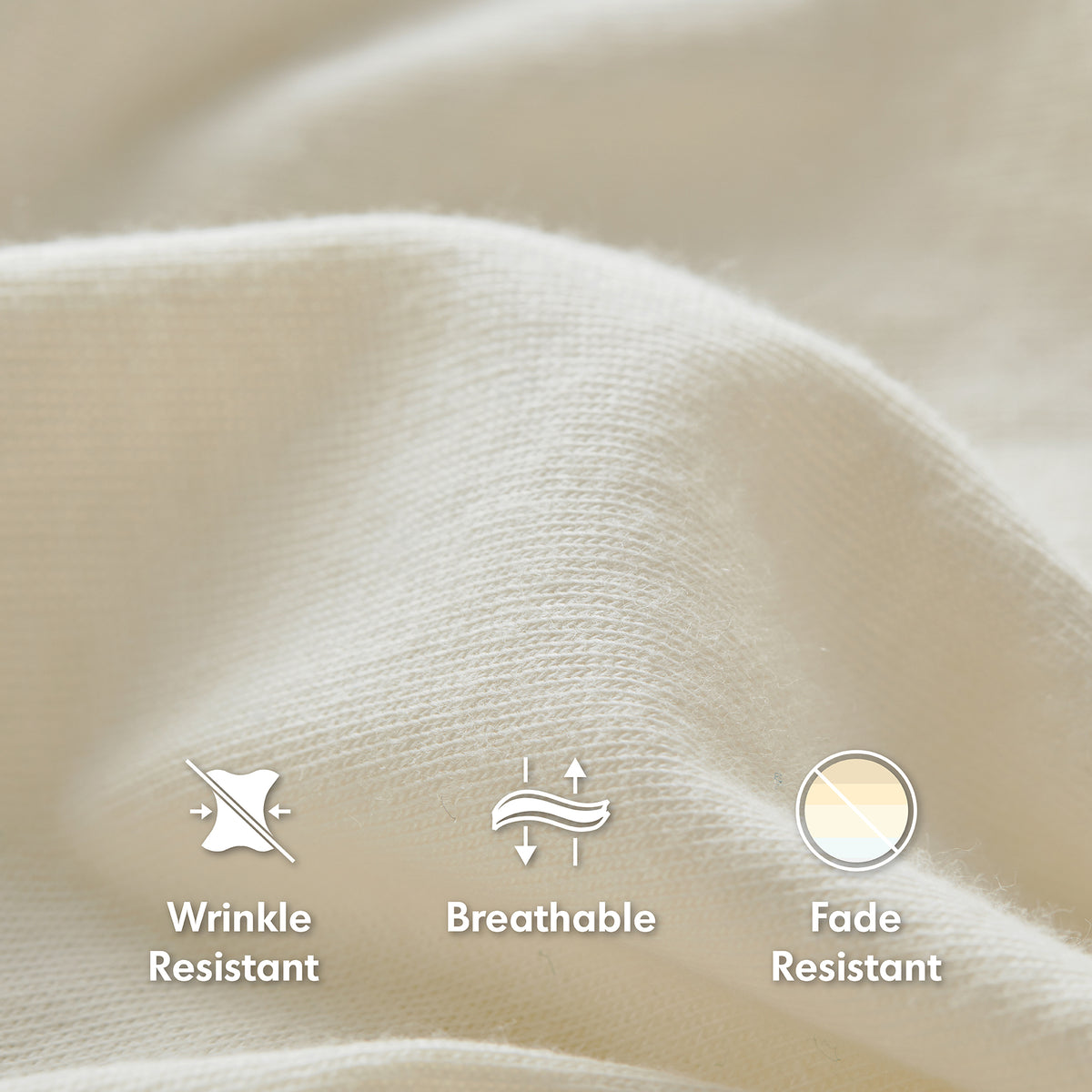 Cotton Blend Jersey Knit All Season Sheet Set - Cream