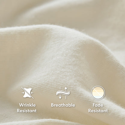 Cotton Blend Jersey Knit All Season Sheet Set - Cream