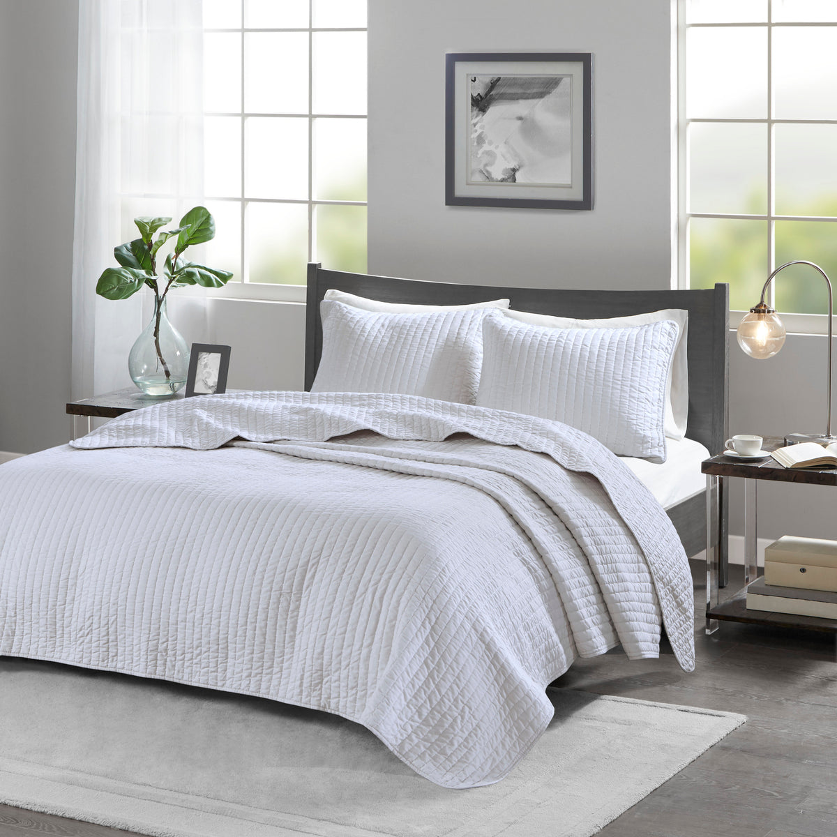 Keaton Quilt Set - White