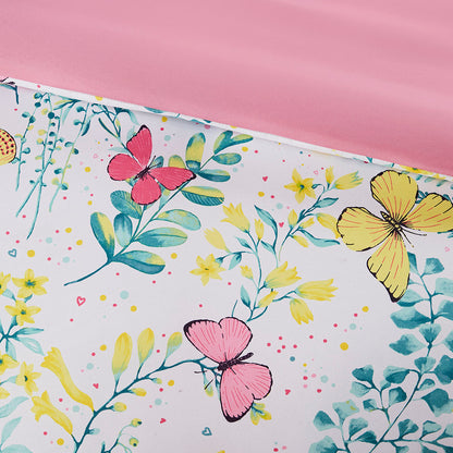 Cynthia Printed Butterfly Comforter Set - Pink