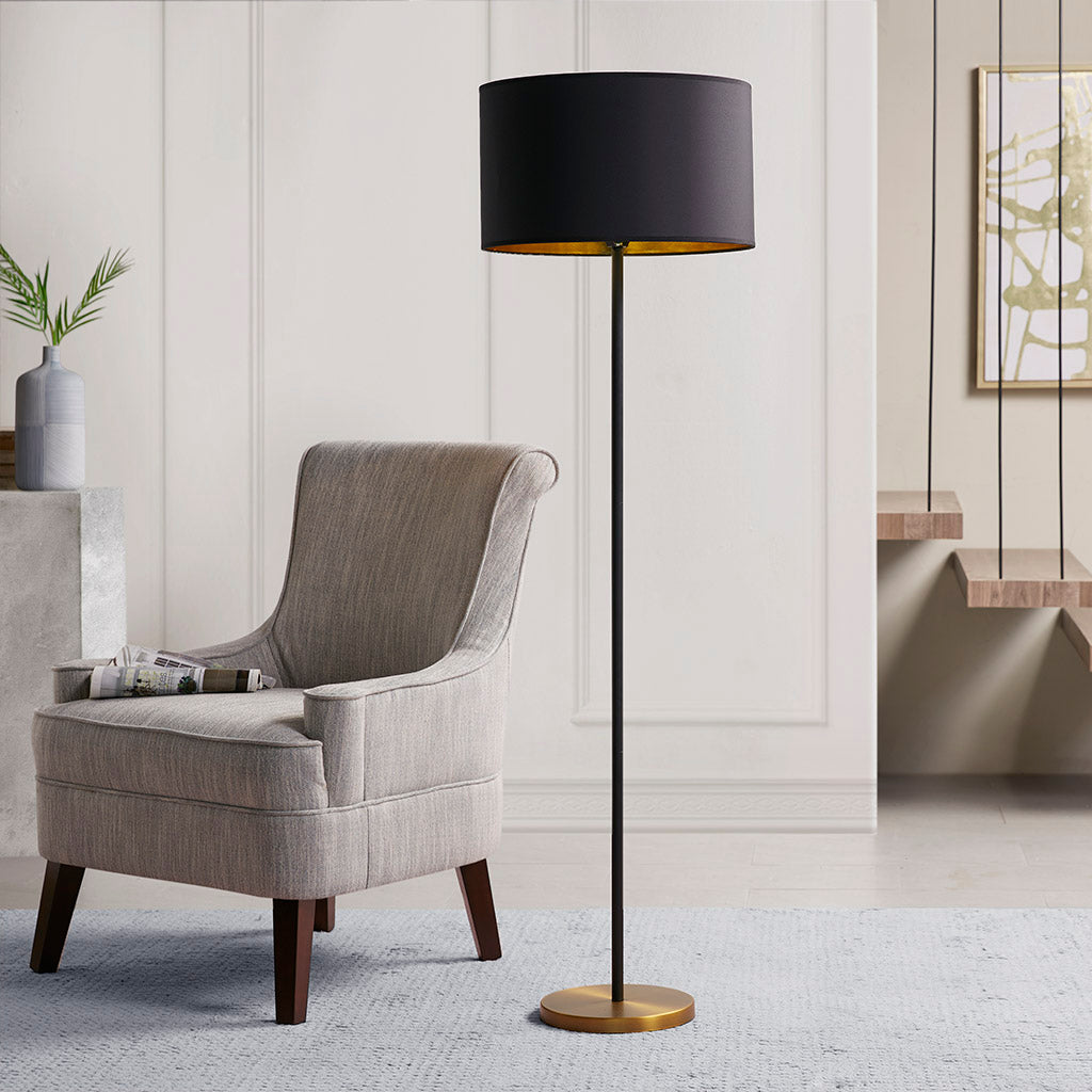 Hunts Metal Floor Lamp - Gold/Black