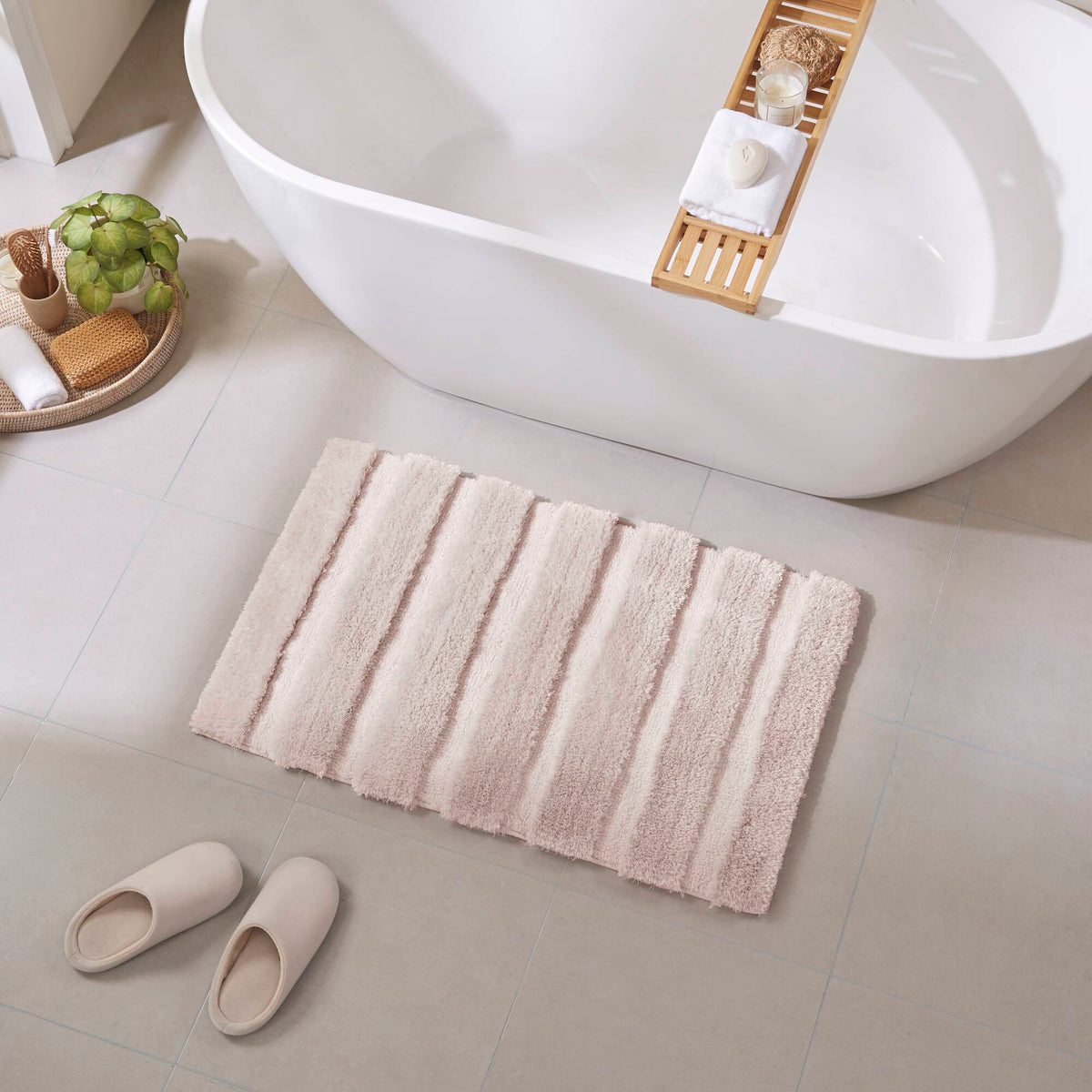 Tufted Pearl Channel Rug - Blush
