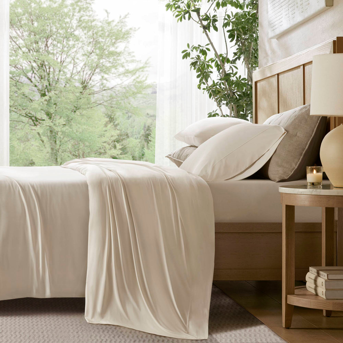 Cooling Stretch Jersey Sheet Set - Ivory
