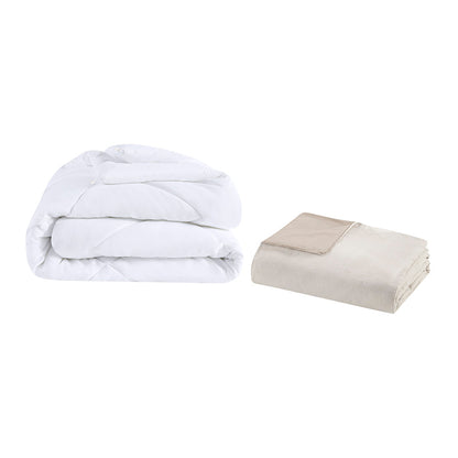 Dover 5 PC Organic Cotton Oversized Comforter Cover Set w/removable insert - Natural