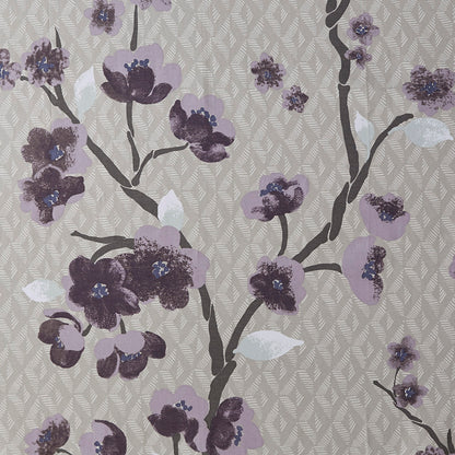 Holly Cotton Shower Curtain - Purple