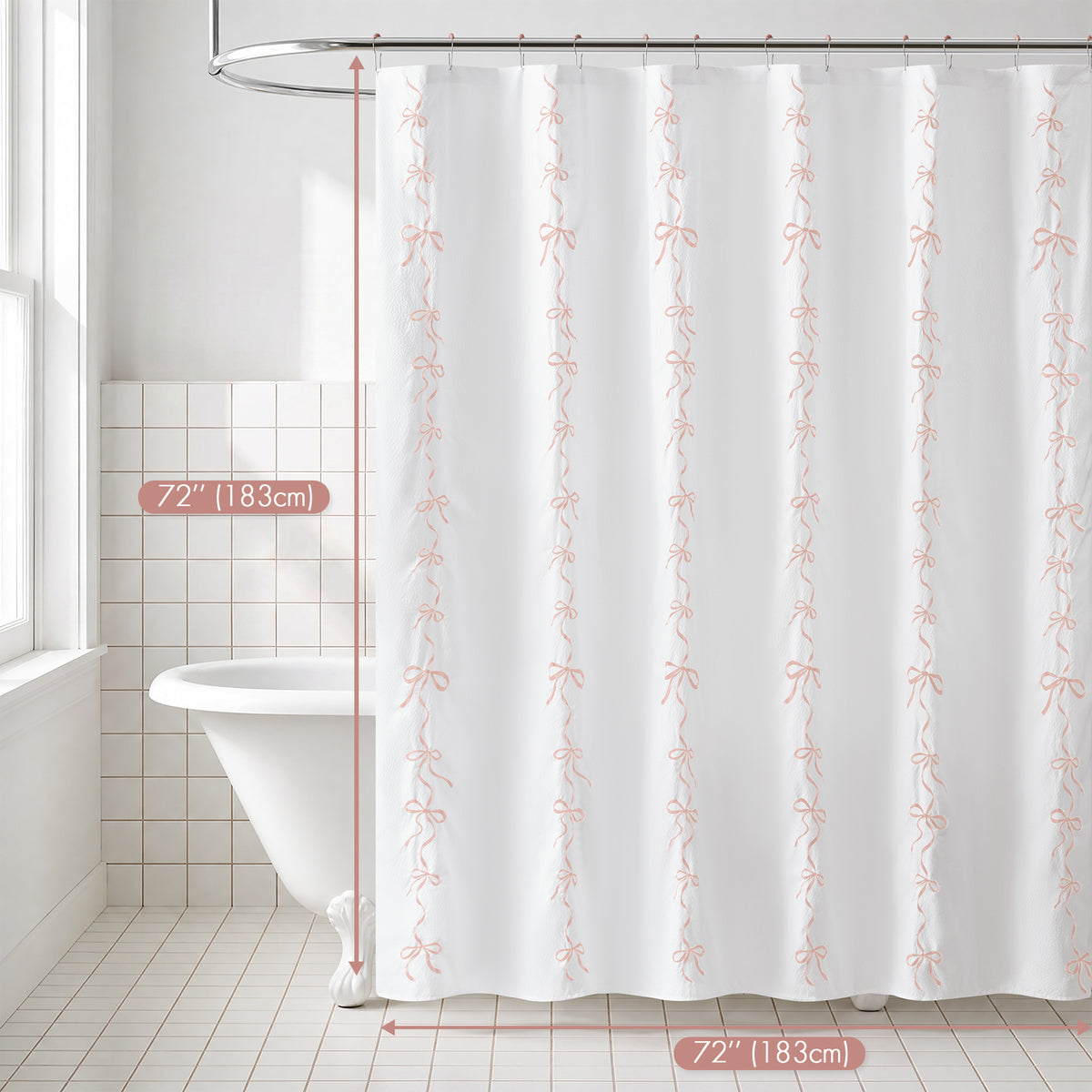 Addison Shower Curtain Set - Pink