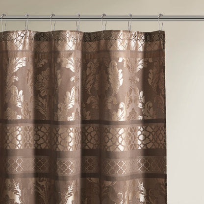 Bellagio Jacquard Shower Curtain - Brown