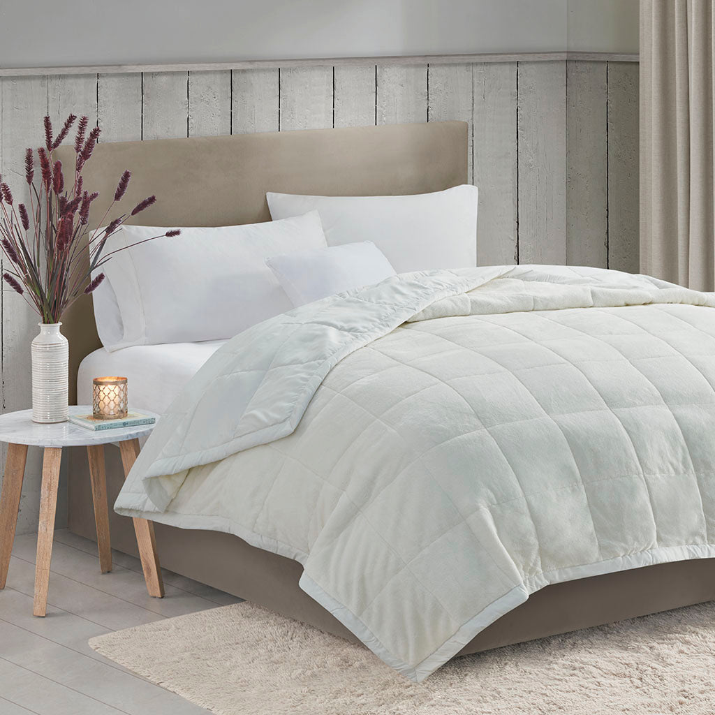 Coleman Reversible HeiQ Smart Temperature Down Alternative Blanket - Ivory