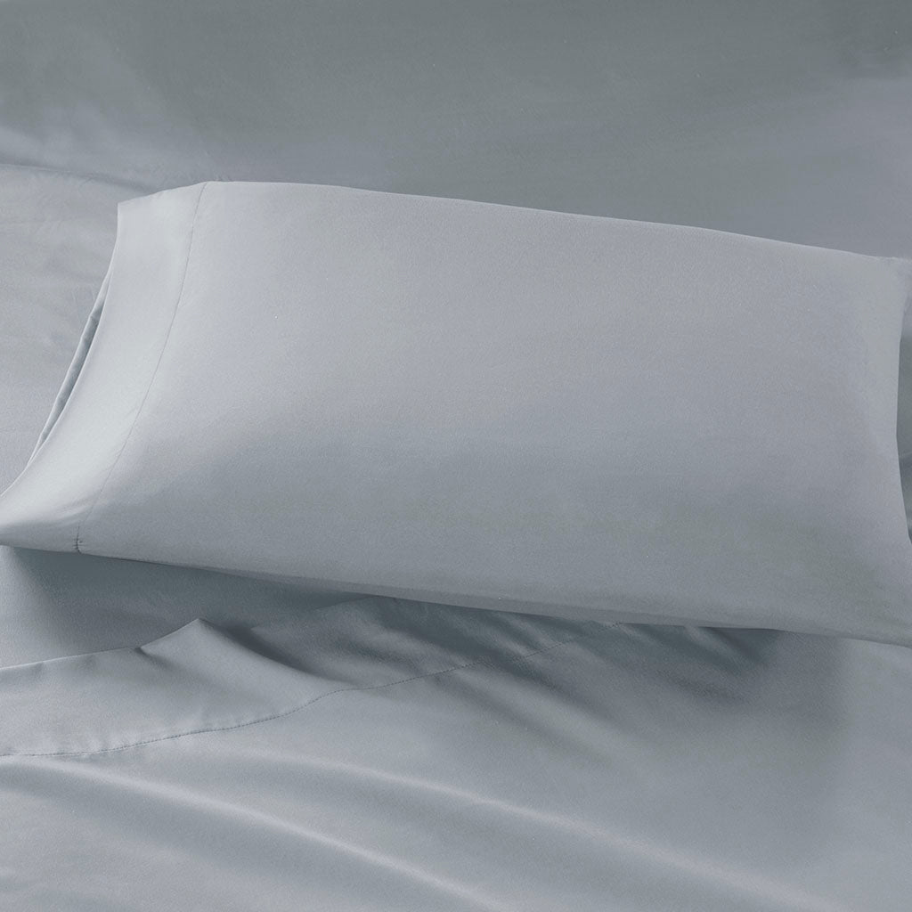 Microfiber Sheet Set with Side Storage Pockets - Grey