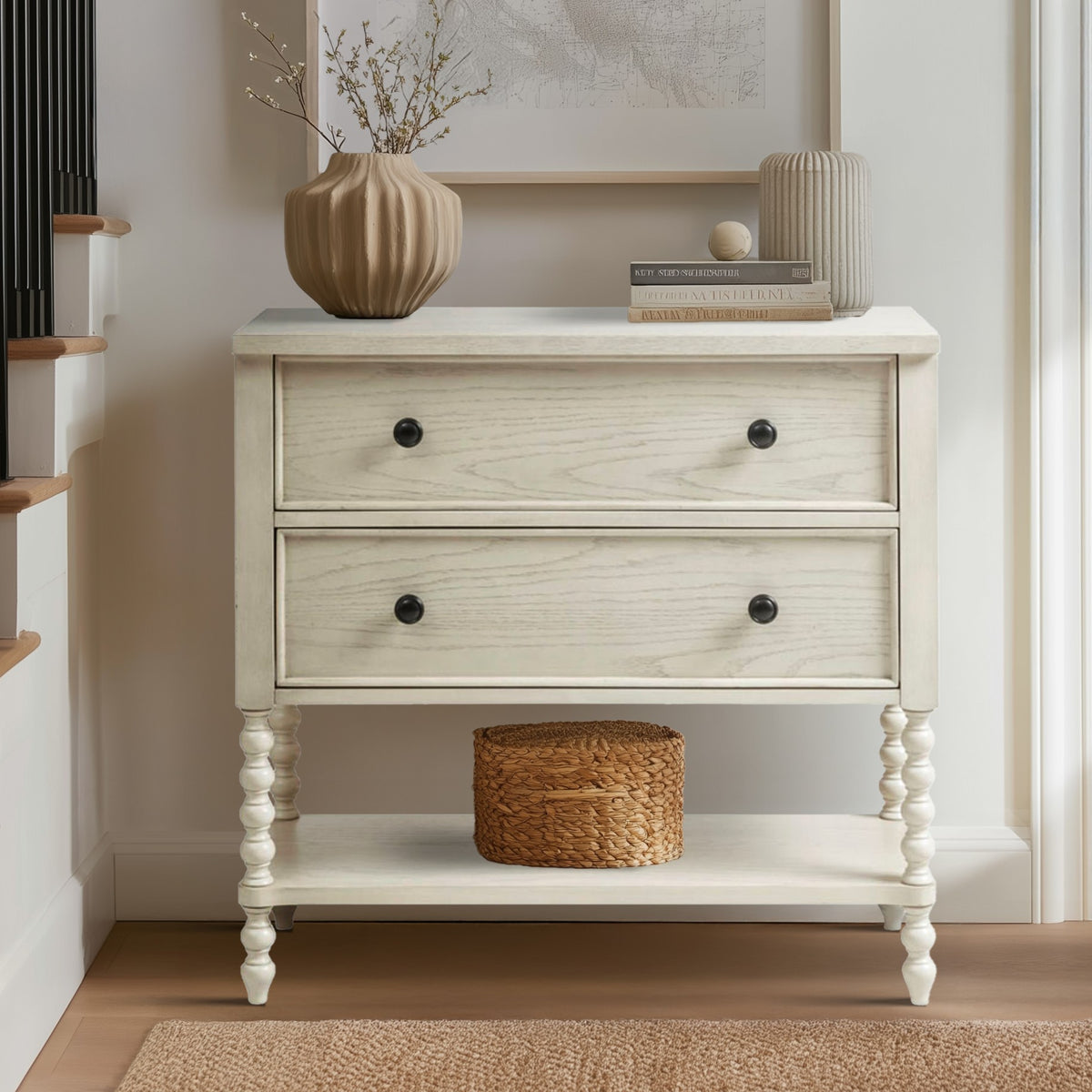 Beckett 2 Drawer Accent Chest - Antique Cream