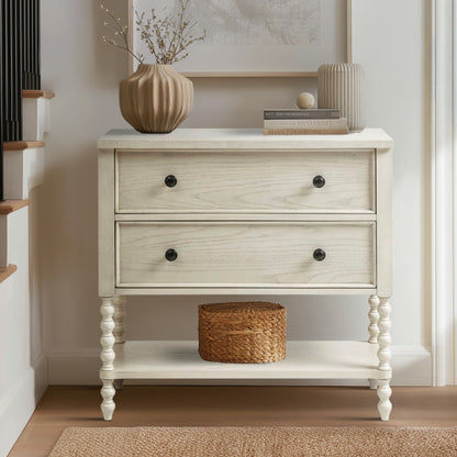 Beckett 2 Drawer Accent Chest - Antique Cream