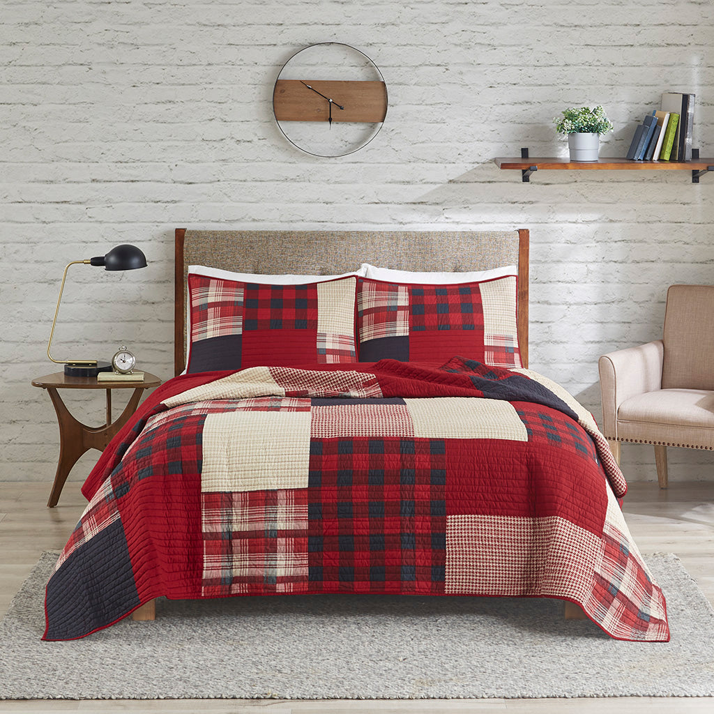 Sunset Oversized Cotton Quilt Mini Set - Red