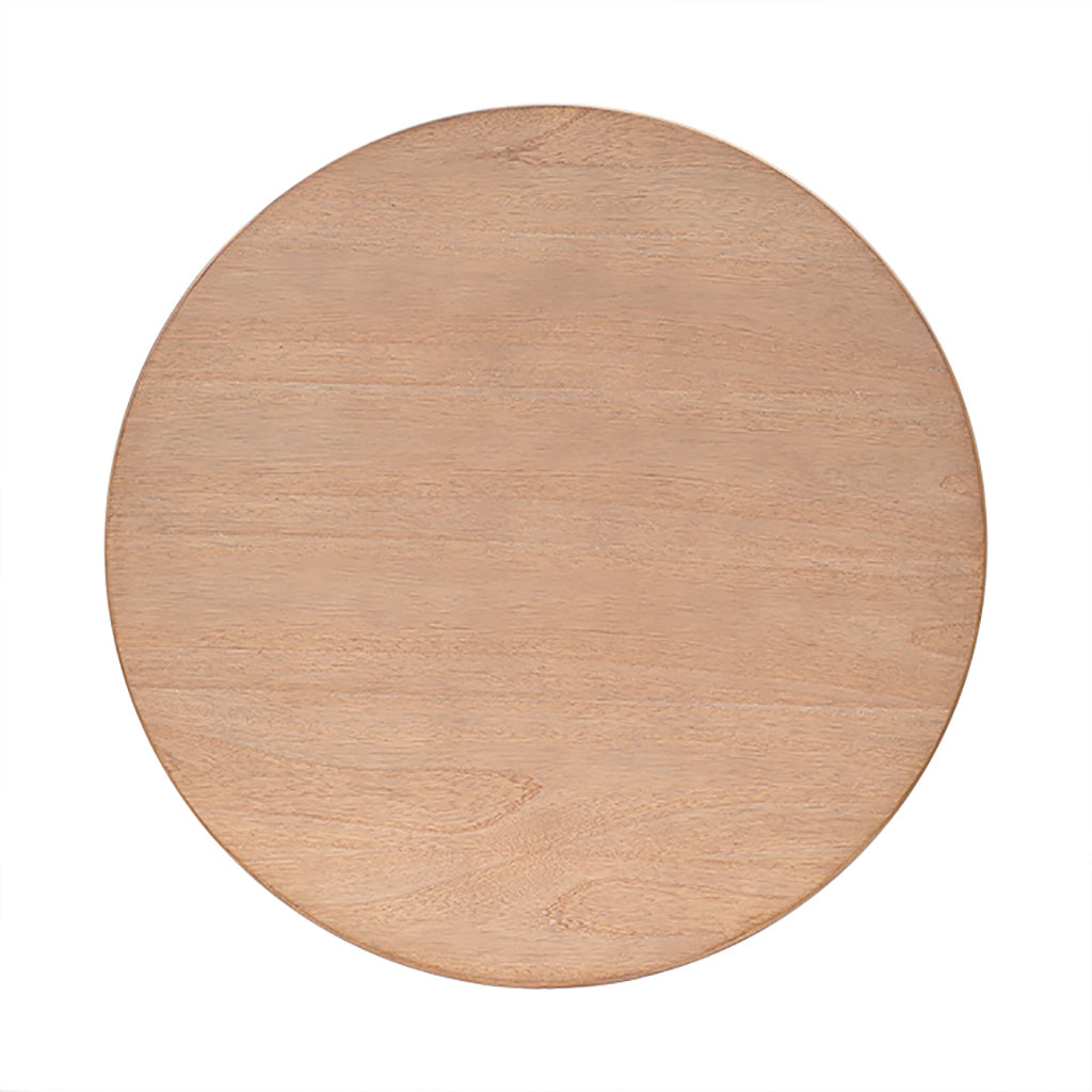 Skye Round Coffee Table with Shelf - Natural