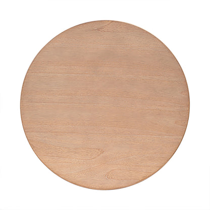 Skye Round Coffee Table with Shelf - Natural