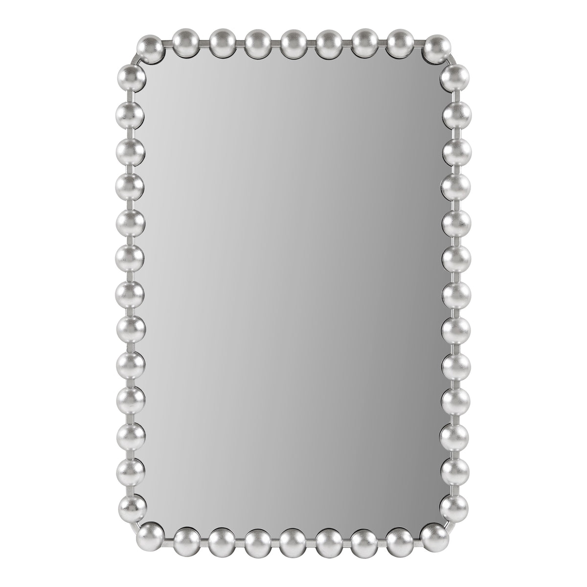 Marlowe 24X36 Rounded Rectangle Beaded Wall Mirror - Silver