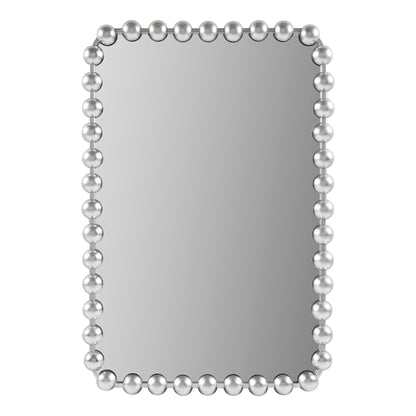Marlowe 24X36 Rounded Rectangle Beaded Wall Mirror - Silver