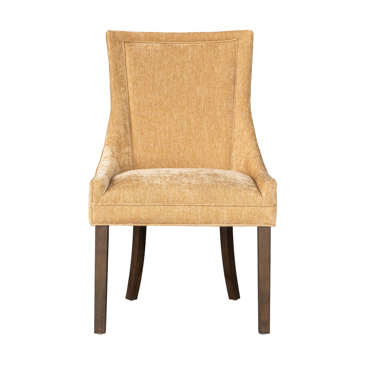 Ultra Upholstered Dining Side Chairs with wood legs (Set of 2) - Gold