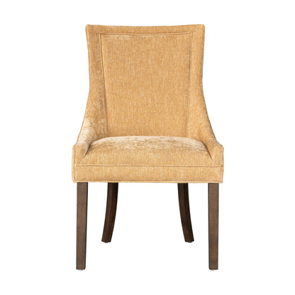 Ultra Upholstered Dining Side Chairs with wood legs (Set of 2) - Gold