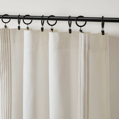 Morgan 2 window panels with 16 rings - Ivory/Taupe