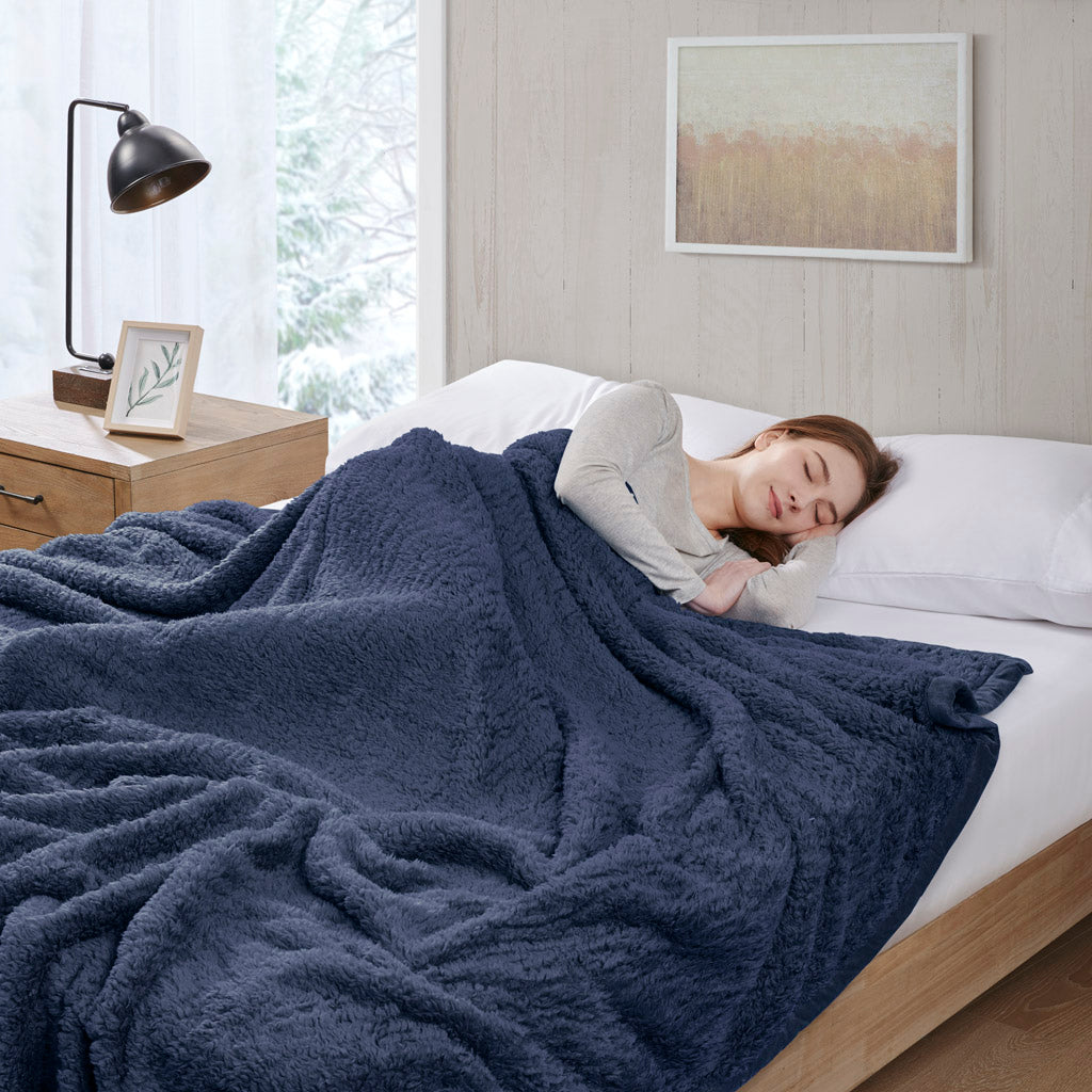 Burlington Berber Blanket - Navy