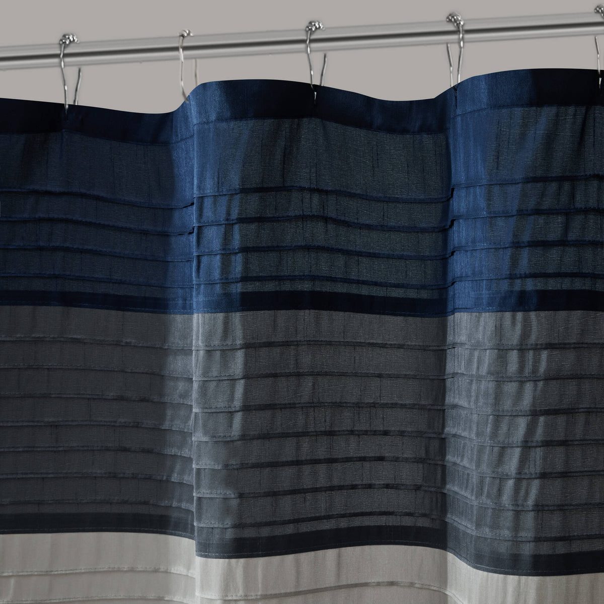 Amherst Faux Silk Shower Curtain - Navy