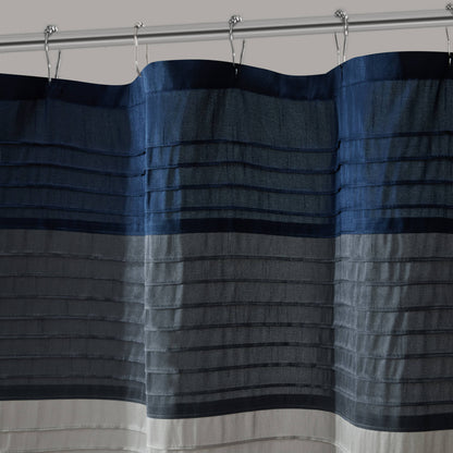 Amherst Faux Silk Shower Curtain - Navy