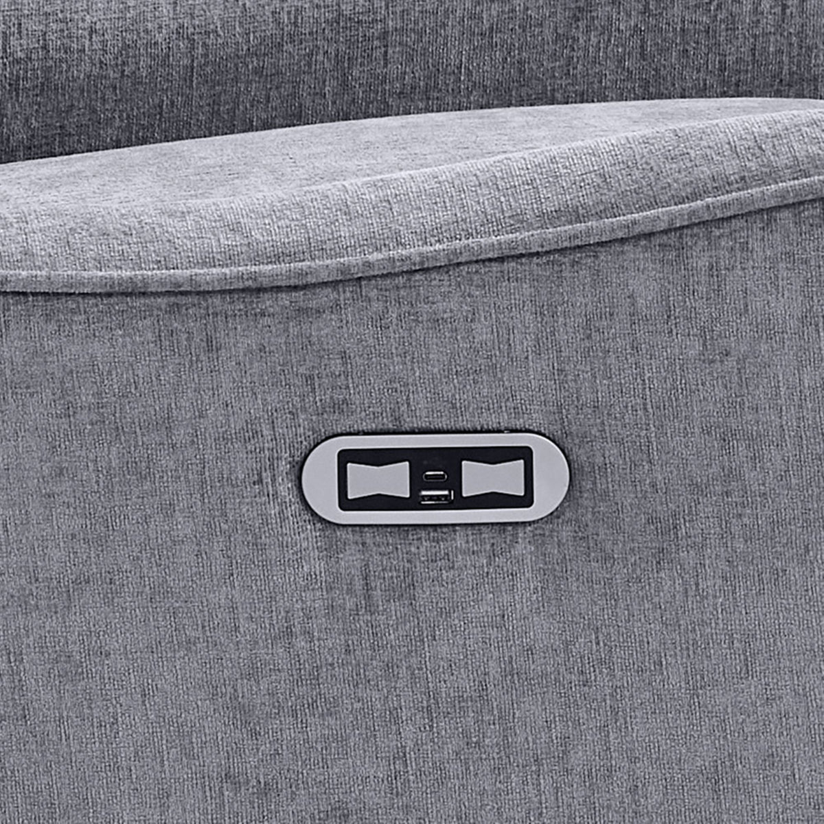 Cameron Power Recliner 3-in-1 with Swivel, Glider, Charging Station - Grey