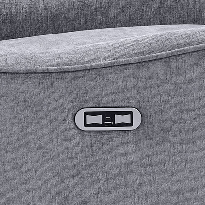 Cameron Power Recliner 3-in-1 with Swivel, Glider, Charging Station - Grey
