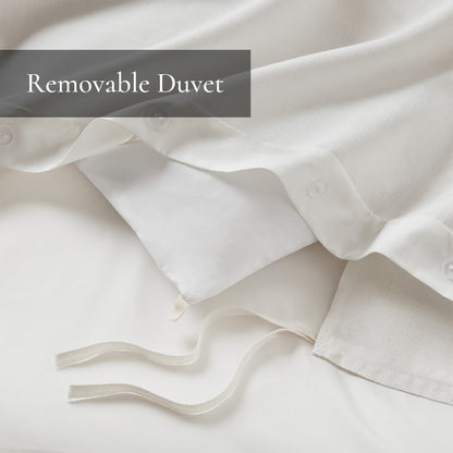 Jarvis Embroidery Oversized Duvet Style Comforter Set - Tan/Ivory