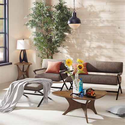 Blaze Triangle Wood End Table - Brown