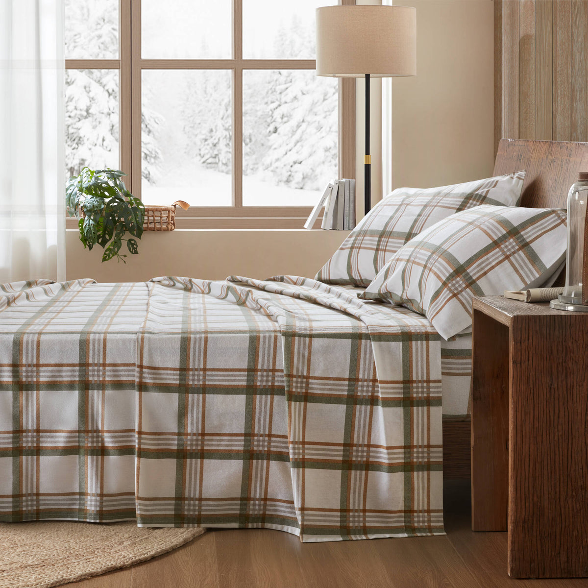 Cotton Flannel Sheet Set - Hamilton Plaid