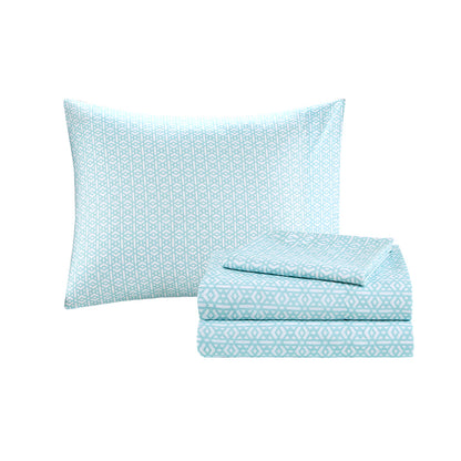 Loretta Boho Comforter Set with Bed Sheets - Navy