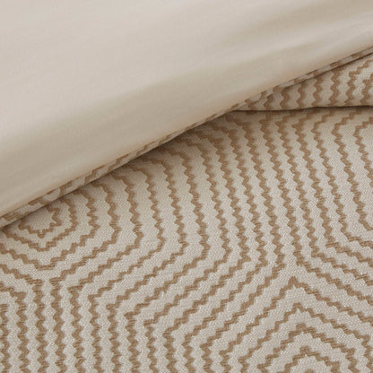 Shades of Serenity Jacquard Comforter Set - Tan/Ivory
