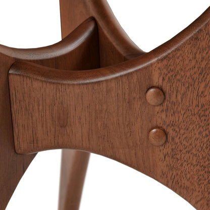 Blaze Organic Triangular Wood Coffee Table with Sculptural Base - Brown