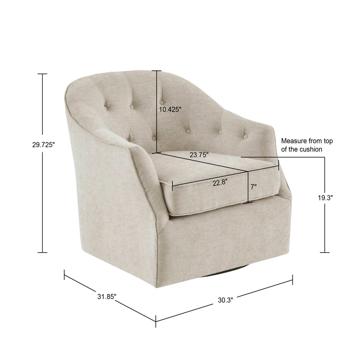 Calvin Swivel Chair - Natural