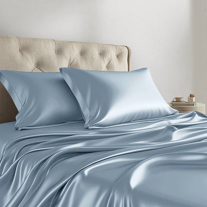 Satin Luxury Sheet Set - Blue