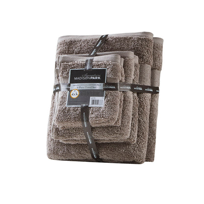 Luce 100% Egyptian Cotton 6 Piece Towel Set - Dark Taupe