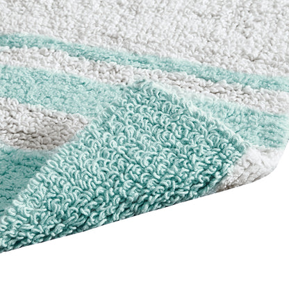 Spa Cotton Reversible Bath Rug - Aqua