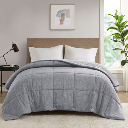 Comfort Cool Jersey Knit Oversized Down Alternative Comforter - Grey