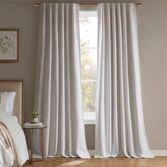 Karien Sound blocking/Total blackout curtain panel pair - White